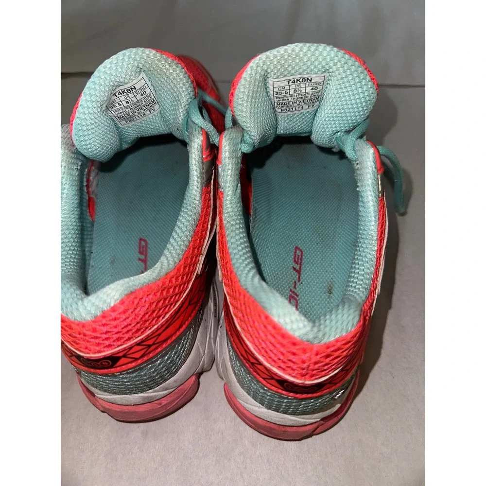Asics GT-1000 3 Flash Coral Mint Running Shoes T4K8N Womens 8.5